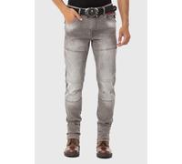 Slim-fit-Jeans CIPO & BAXX "Cipo & Baxx Jeans", Herren, Gr. 36/L32 Herren, Länge 32, beige, Obermaterial: 98% Baumwolle CO. 2% Elasthan EL., uni, slim fit, Jeans Slim-fit-Jeans, im washed Look (236610