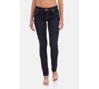 Cipo & Baxx Damen Jeans Hose Slim Fit Straight Denim Pants WD443 Navyblue W29 L32