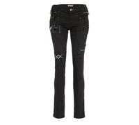 Slim-fit-Jeans CIPO & BAXX "Jeans", Damen, Gr. 29, Länge 32, schwarz, 61% Baumwolle, 35% Polyester, 4% Elasthan, unifarben, Basic, slim fit lang, Jeans Slim-fit-Jeans, mit doppeltem Bund, WD228 (11479