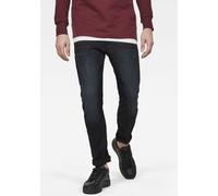 Slim-fit-Jeans G-STAR "3301 Slim", Herren, Gr. 33, Länge 32, blau (schwarz aged), Denim/Jeans, Obermaterial: 98% Baumwolle, 2% Elasthan, Abriebeffekte, slim fit lang, Jeans Slim-fit-Jeans, mit toller