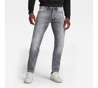 Slim-fit-Jeans G-STAR "3301 Slim", Herren, Gr. 34, Länge 32, grau (sun faded glacier grau), Denim/Jeans, Obermaterial: 92% Baumwolle, 7% Elastomultiester, 1% Elasthan, slim fit lang, Jeans Slim-fit-Je