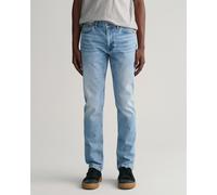 Slim-fit-Jeans GANT "SLIM GANT JEANS", Herren, Gr. 30, Länge 32, blau (light blau vintage), Denim/Jeans, Obermaterial: 97% Baumwolle, 2% Polyester, 1% Elasthan, slim fit, Jeans Slim-fit-Jeans (3973856