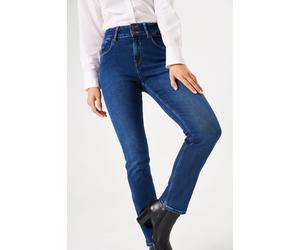 Slim-fit-Jeans GARCIA "Caro slim curved", Damen, Gr. 27, Länge 30, blau (schwarz used), Denim/Jeans, Obermaterial: 98% Baumwolle, 2% Elasthan, schmal, Jeans Slim-fit-Jeans (26677262-27)