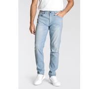 Slim-fit-Jeans H.I.S "FLUSH", Herren, Gr. 42, Länge 36, blau (l. blau), Denim/Jeans, Obermaterial: 76% Baumwolle, 16% Polyester, 7% Viskose, 1% Elasthan, schmal lang, Jeans Slim-fit-Jeans, schmale Bei
