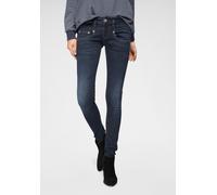 Slim-fit-Jeans HERRLICHER "Pitch Slim Denim", Damen, Gr. 34, Länge 30, blau (dull), Denim/Jeans, Obermaterial: 78% Baumwolle, 19% Polyester, 3% Elasthan, slim fit lang, Jeans Slim-fit-Jeans, aus Stret
