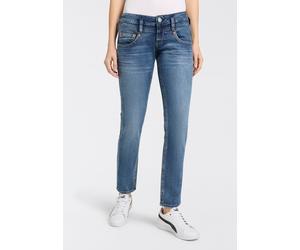 Slim-fit-Jeans HERRLICHER "Pitch Slim Denim Stretch", Damen, Gr. 26, Länge 30, blau (snake blau), Denim/Jeans, Obermaterial: 98% Baumwolle, 2% Elasthan, slim fit, Jeans Slim-fit-Jeans, mit niedriger T