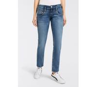 Slim-fit-Jeans HERRLICHER "Pitch Slim Denim Stretch", Damen, Gr. 28, Länge 32, blau (snake blau), Denim/Jeans, Obermaterial: 98% Baumwolle, 2% Elasthan, slim fit, Jeans Slim-fit-Jeans, mit niedriger T
