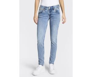 Slim-fit-Jeans HERRLICHER "Touch Slim Denim", Damen, Gr. 34, Länge 32, after rain, Denim/Jeans, Obermaterial: 78% Baumwolle, 19% Polyester, 3% Elasthan, skinny fit lang, Jeans Slim-fit-Jeans, mit beso