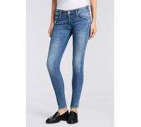 Slim-fit-Jeans HERRLICHER "Touch Slim Denim Light", Damen, Gr. 30, Länge 32, navy blau, Denim/Jeans, Obermaterial: 98% Baumwolle, 2% Elasthan, slim fit lang, Jeans Slim-fit-Jeans, Mid Waist (41178431-