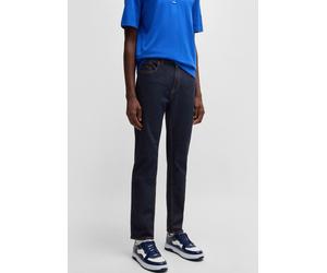 Slim-fit-Jeans HUGO "Ash", Herren, Gr. 36, Länge 36, blau (dunkelblau401), Denim/Jeans, Obermaterial: 99% Baumwolle, 1% Elasthan, unifarben, slim fit lang, Jeans Slim-fit-Jeans, mit Stone-washed-Finis