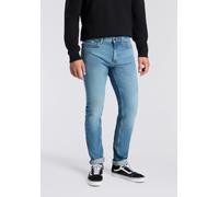 Slim-fit-Jeans HUGO BLUE "Ash", Herren, Gr. 33, Länge 32, blau (medium blau425), Denim/Jeans, Obermaterial: 99% Baumwolle, 1% Elasthan, unifarben, slim fit lang, Jeans Slim-fit-Jeans, mit Stone-washed