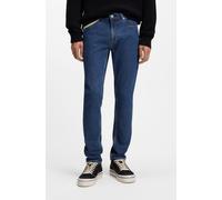 Slim-fit-Jeans HUGO, Herren, Gr. 34, Länge 32, bright blau439, Denim/Jeans, Obermaterial: 99% Baumwolle, 1% Elasthan, unifarben, skinny fit lang, Jeans Slim-fit-Jeans, enger Beinverlauf, mittlere Bund
