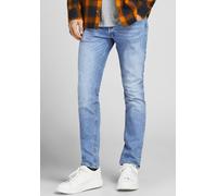 Slim-fit-Jeans JACK & JONES "JJIGLENN Jeans mit schmaler Beinform und Stretch für Komfort", Herren, Gr. 32, Länge 30, blau (light blau denim), Denim/Jeans, Obermaterial: 98% Baumwolle, 2% Elasthan, Ab