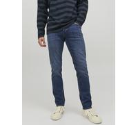 Slim-fit-Jeans JACK & JONES "JJIGLENN - Jeans mit Stretch und figurbetonter Silhouette", Damen, Gr. 29, Länge 32, blau (blaudenim), Obermaterial: 86% Baumwolle, 12% Polyester, 2% Elasthan, schmal, Jea