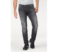 Slim-fit-Jeans JACK & JONES "JJIGLENN JJFOX BL 655 50SPS NOOS", Herren, Gr. 30, Länge 34, schwarz (schwarz denim), Denim/Jeans, Obermaterial: 92% Baumwolle, 6% Polyester, 2% Elasthan, Abriebeffekte, s
