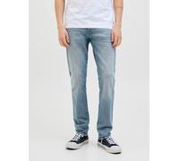 Slim-fit-Jeans JACK & JONES "JJIGLENN JJICON JJ 619 50SPS NOOS", Herren, Gr. 31, Länge 34, blau (blau, denim), Denim/Jeans, Obermaterial: 95% Baumwolle, 4% Elastomultiester, 1% Elasthan, Abriebeffekte