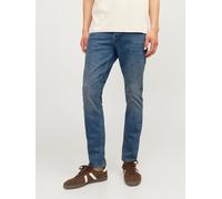 Slim-fit-Jeans JACK & JONES "JJIGLENN Slim-Fit mit Stretch und praktischer 5-Pocket-Form", Herren, Gr. 32, Länge 32, blau (mid blau used), Denim/Jeans, Obermaterial: 76% Baumwolle, 22% Polyester, 2% E