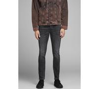 Slim-fit-Jeans JACK & JONES "JJIGLENN Slim-Fit mit Stretch und praktischer 5-Pocket-Form", Herren, Gr. 34, Länge 32, grau (grau denim), Denim/Jeans, Obermaterial: 70% Baumwolle, 28% Polyester, 2% Elas
