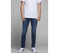 Slim-fit-Jeans JACK & JONES "JJIGLENN Slim-Fit mit Stretch und praktischer 5-Pocket-Form", Herren, Gr. 34, Länge 32, blau (dunkelblau denim), Denim/Jeans, Obermaterial: 98% Baumwolle, 2% Elasthan, Abr