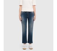 Slim-fit-Jeans MAC "CARRIE straight", Damen, Gr. 44, Länge 28, stormy midblau, Denim/Jeans, Obermaterial: 71% Baumwolle, 16% Polyester, 11% Modal, 2% Elasthan, slim fit knöchellang, Jeans Slim-fit-Jea