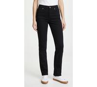 Slim-fit-Jeans MAC "MELANIE", Damen, Gr. 34, Länge 34, schwarz rinsewash, Denim/Jeans, Obermaterial: 90% Baumwolle, 8% Polyester, 2% Elasthan, unifarben, slim fit lang, Jeans Slim-fit-Jeans, mit Stret