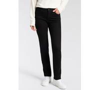 Slim-fit-Jeans MAC "MELANIE", Damen, Gr. 44, Länge 32, schwarz, schwarz, Denim/Jeans, Obermaterial: 90% Baumwolle, 8% Polyester, 2% Elasthan, unifarben, slim fit lang, Jeans Slim-fit-Jeans, mit Stretc