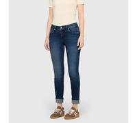 Slim-fit-Jeans MAC "RICH SLIM", Damen, Gr. 44, Länge 32, blau (authentic blau), Denim/Jeans, Obermaterial: 78% Baumwolle, 12% Lyocell, 7% Elastomultiester, 3% Elasthan, slim fit lang, Jeans Slim-fit-J