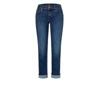 Slim-fit-Jeans MAC "RICH SLIM", Damen, Gr. 44, Länge 32, blau (schwarz sea blau), Denim/Jeans, Obermaterial: 82% Baumwolle, 9% Polyester, 5% Elastomultiester, 4% Elasthan, unifarben, slim fit lang, Je