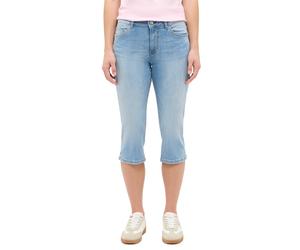 Slim-fit-Jeans MUSTANG "Damen Style Capri", Damen, Gr. 32, 302 mittelblau, Denim/Jeans, 92% Baumwolle, 6% Elastomultiester, 2% Elasthan, unifarben, slim fit, Jeans Slim-fit-Jeans (18527111-32) 302 mit