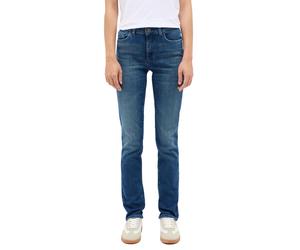 Slim-fit-Jeans MUSTANG "Damen Style Shelby Slim", Damen, Gr. 26, Länge 34, blau (602 mittelblau), Denim/Jeans, 90% Baumwolle, 6% Polyester, 4% Elasthan, unifarben, slim fit, Jeans Slim-fit-Jeans (2656
