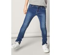 Stretch-Jeans NAME IT "NKMTHEO DNMTHAYER COR1 SWE PANT" Gr. 152, N-Gr, blau (medium blue denim) Jungen Jeans 5-Pocket-Jeans (78838257-152) medium blue denim