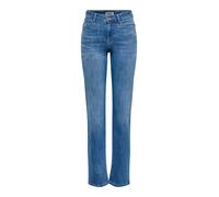 Slim-fit-Jeans ONLY "ONLPOWER MW PUSH UP SLIM STRAIGHT DNM", Damen, Gr. M (38), Länge 30, medium blau denim, Denim/Jeans, Obermaterial: 92% Baumwolle, 6% Polyester, 2% Elasthan, unifarben, slim fit la