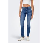 Slim-fit-Jeans ONLY "ONLSUI MID SLIM RHINESTONE DNM TAI", Damen, Gr. M (38), Länge 30, blau (medium blau denim), Denim/Jeans, Obermaterial: 92% Baumwolle, 6% Elastomultiester, 2% Elasthan, unifarben,