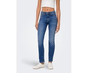 Slim-fit-Jeans ONLY "ONLSUI MID SLIM RHINESTONE DNM TAI", Damen, Gr. XS (34), Länge 32, medium blau denim, Denim/Jeans, Obermaterial: 92% Baumwolle, 6% Elastomultiester, 2% Elasthan, unifarben, slim f