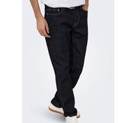 Slim-fit-Jeans ONLY & SONS "ONSLOOM SLIM PIM DNM CIFF", Herren, Gr. 32, Länge 34, schwarz (dunkelblau denim), Denim/Jeans, Obermaterial: 63% Baumwolle, 33% Polyester, 2% Elasthan, 2% Viskose, Abriebef