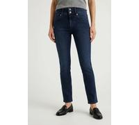 Slim-fit-Jeans PEPE JEANS "GEN PUSH UP", Damen, Gr. 32, Länge 32, dunkelblau, Denim/Jeans, Obermaterial: 84% Baumwolle, 15% Polyester, 1% Elasthan, slim fit lang, Jeans Slim-fit-Jeans, mit doppeltem K