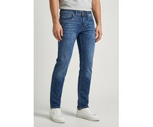 Slim-fit-Jeans PEPE JEANS "HATCH", Herren, Gr. 31, Länge 32, blau (medium powerflex), Denim/Jeans, Obermaterial: 94% Baumwolle, 4% Elastomultiester, 2% Elasthan, slim fit lang, Jeans Slim-fit-Jeans, i