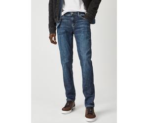Slim-fit-Jeans PEPE JEANS "HATCH", Herren, Gr. 34, Länge 32, blau (schwarz used), Denim/Jeans, Obermaterial: 93% Baumwolle, 5% Elastomultiester, 2% Elasthan, Abriebeffekte, schmal lang, Jeans Slim-fit