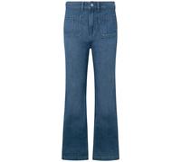 Slim-fit-Jeans PEPE JEANS "SLIM FIT FLARE UHW RETRO", Damen, Gr. 28, Länge 32, blau (blau rigid denim), Denim/Jeans, Obermaterial: 100% Baumwolle, slim fit lang, Jeans Slim-fit-Jeans, mit aufgesetzten
