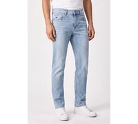 Slim-fit-Jeans PEPE JEANS "SLIM JEANS HATCH", Damen, Gr. 32, Länge 32, blau (bleached light), Denim/Jeans, Obermaterial: 99% Baumwolle, 1% Elasthan, slim fit, Jeans Slim-fit-Jeans, mit Regular Waist (