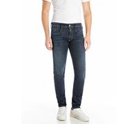 Slim-fit-Jeans REPLAY "Anbass", Herren, Gr. 32, Länge 34, blau (tiefblau), Denim/Jeans, Obermaterial: 90% Baumwolle, 8% Polyester, 2% Elasthan, slim fit normal, Jeans (42761830-32) tiefblau