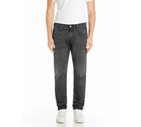 Slim-fit-Jeans REPLAY "Anbass", Herren, Gr. 33, Länge 36, grau (dunkelgrau), Denim/Jeans, Obermaterial: 99% Baumwolle, 1% Elasthan, slim fit normal, Jeans Slim-fit-Jeans (41677600-33) dunkelgrau