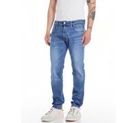 Replay Jeans Anbass Herren Slim Fit 5-Pocket Baumwoll-Stretch Blau 34/32