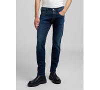 Slim-fit-Jeans REPLAY "Anbass", Herren, Gr. 36, Länge 34, blau (tiefblau), Denim/Jeans, Obermaterial: 90% Baumwolle, 8% Polyester, 2% Elasthan, slim fit normal, Jeans Slim-fit-Jeans (42761830-36) tief