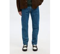 Slim-fit-Jeans SELECTED HOMME "SLH175-SLIM BEN KORI JEANS NOOS", Herren, Gr. 34, Länge 34, medium blau denim detail:203, Denim/Jeans, Obermaterial: 99% Baumwolle, 1% Elasthan, unifarben, modisch, slim