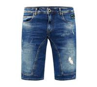 Shorts RUSTY NEAL "Yameto", Herren, Gr. L, EURO-Größen, blau (jeansblau), 98% Baumwolle, 2% Elasthan, unifarben, Hosen Shorts, in cooler Used-Optik (30926346-L) jeansblau