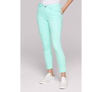 Slim-fit-Jeans SOCCX, Damen, Gr. 33, Normalgrößen, blau (aqua splash), Denim/Jeans, Material: 85% Baumwolle, 12% Polyester, 3% Elasthan, unifarben, slim fit, Jeans Slim-fit-Jeans, mit normaler Leibhöh