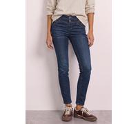 Slim-fit-Jeans STREET ONE, Damen, Gr. 30, Länge 32, blau (dunkelblau), Denim/Jeans, Obermaterial: 82% Baumwolle, 15% Polyester, 3% Elasthan, lang, Jeans Slim-fit-Jeans, 5-Pocket-Style, mit Elasthan (1