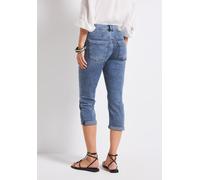 Slim-fit-Jeans STREET ONE, Damen, Gr. 32, Länge 24, blau (light blau random washed), Jeans, 85% Baumwolle, 9% Polyester, 4% Elastomultiester, 2% Elasthan, unifarben, kniebedeckend, Jeans, Middle Waist