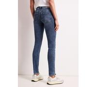 Slim-fit-Jeans STREET ONE, Damen, Gr. 32, Länge 28, authentic dunkelblau wash, Jeans, 78% Baumwolle, 21% Polyester, 1% Elasthan, unifarben, lang, Jeans Slim-fit-Jeans, Middle Waist (33223415-32) authe